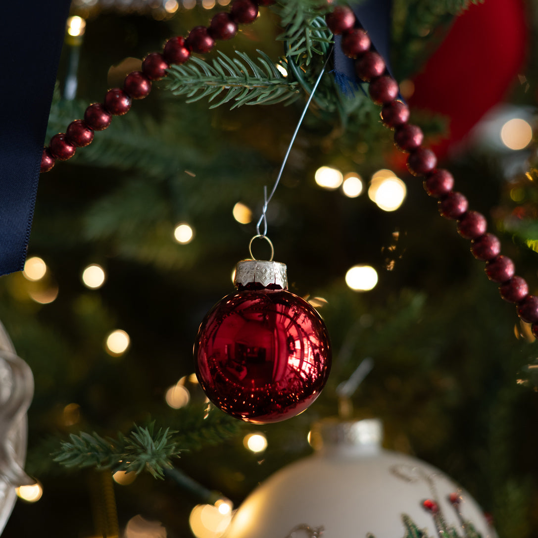 Mini Crimson Ornaments - Set of 12
