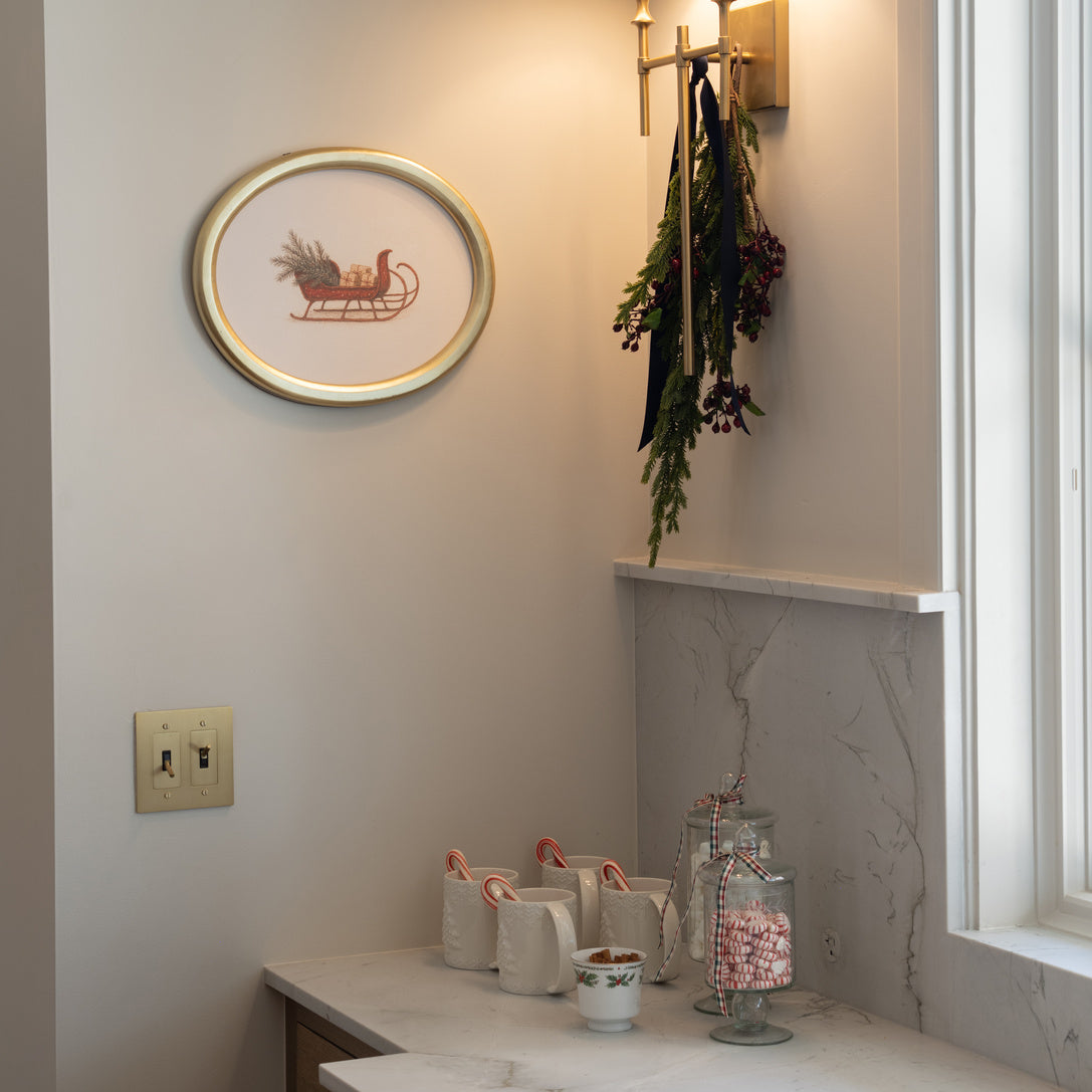 Crimson Sleigh Framed Art