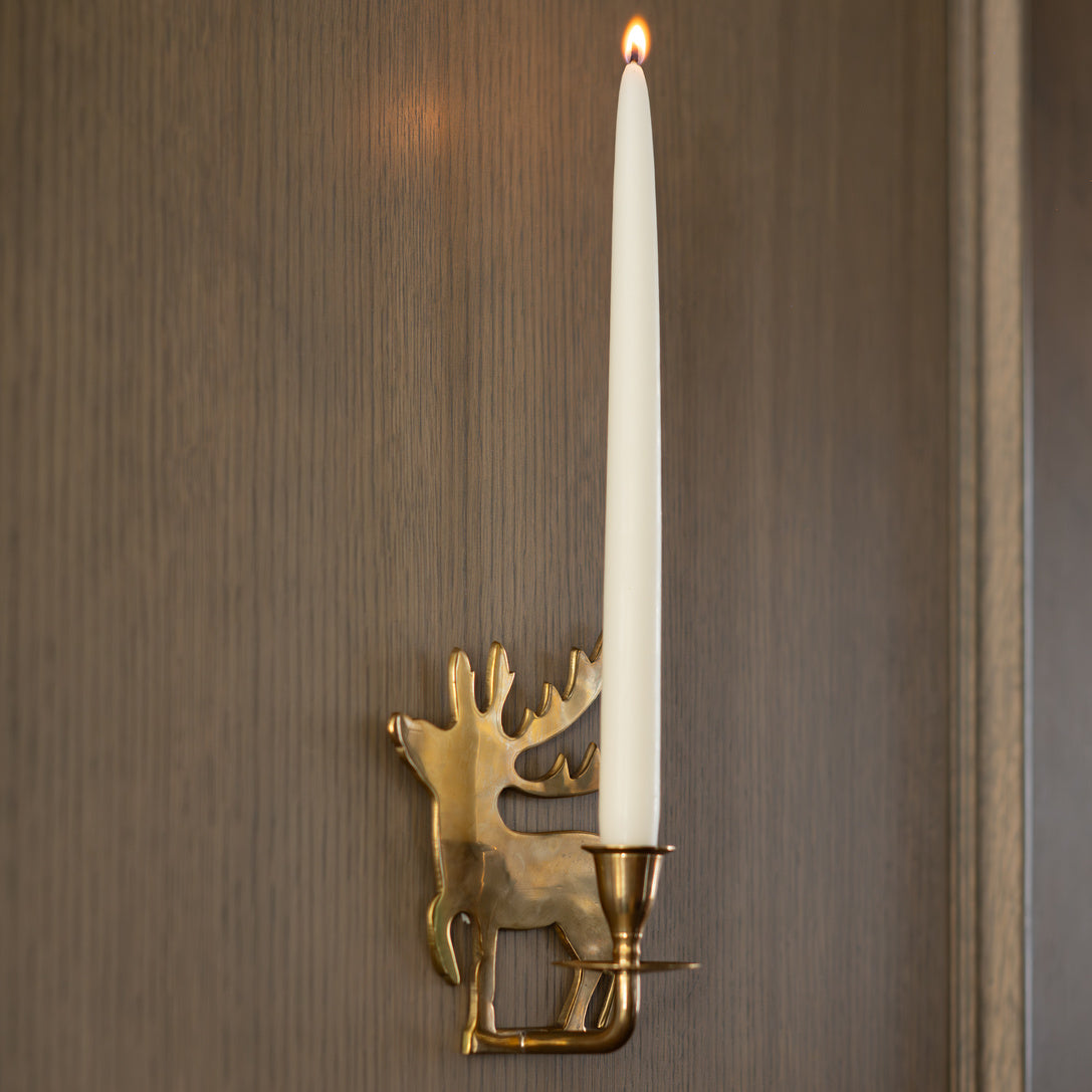 One of a Kind Brass Reindeer Candle Holder - Set of 2
