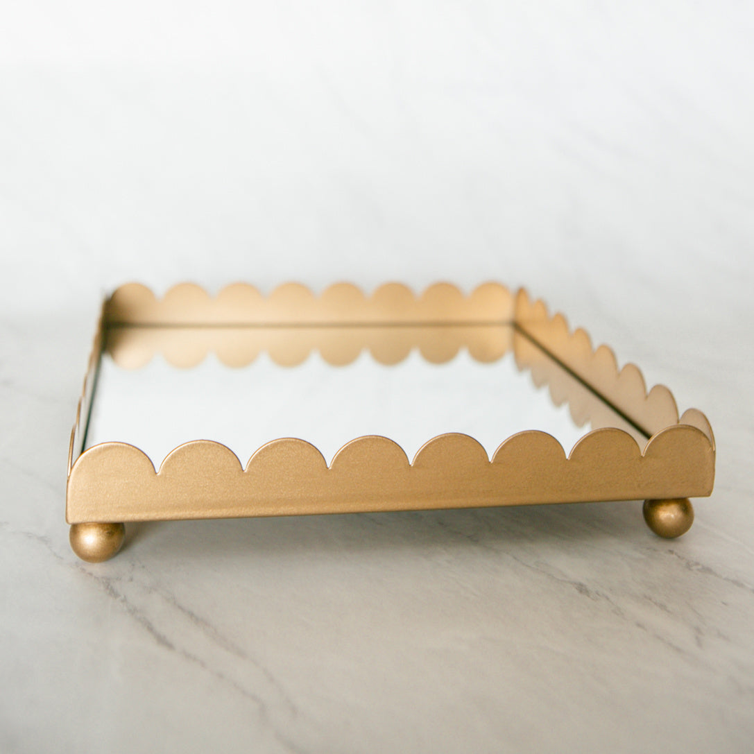 Scalloped Gold Tray