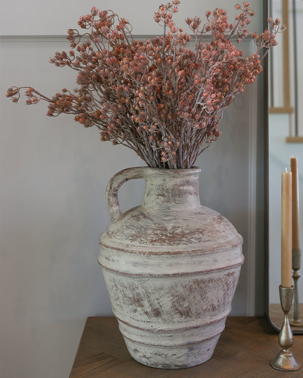 Vintage Clay Vase with Handle