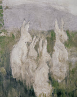Bunnies in a Field Framed Art