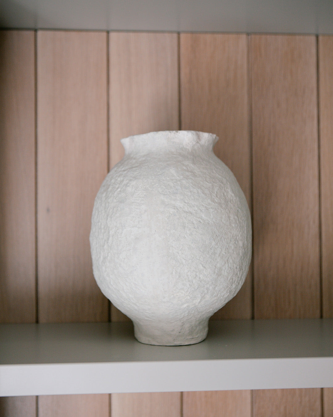 12" Paper Mache Scalloped Pot