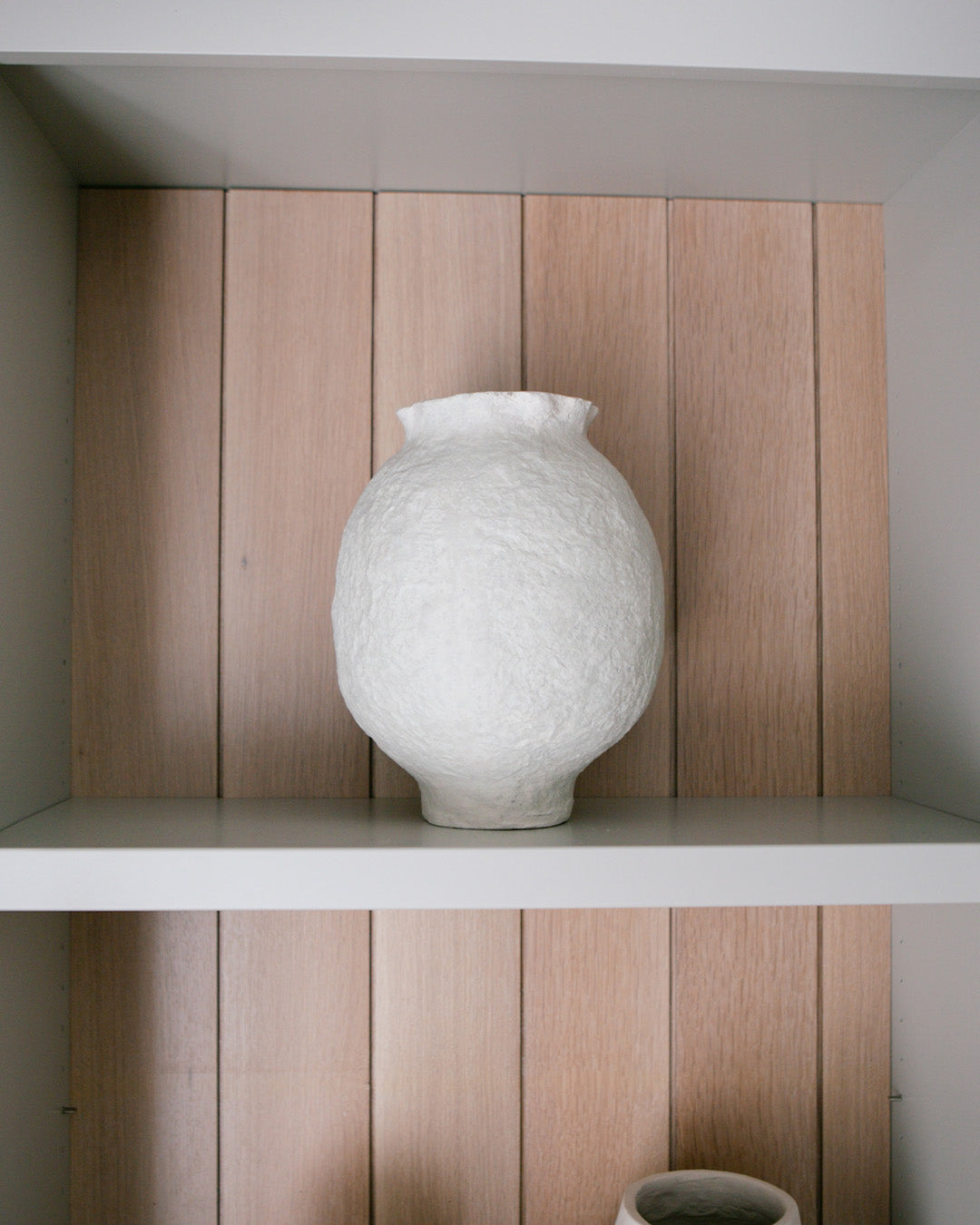 12" Paper Mache Scalloped Pot