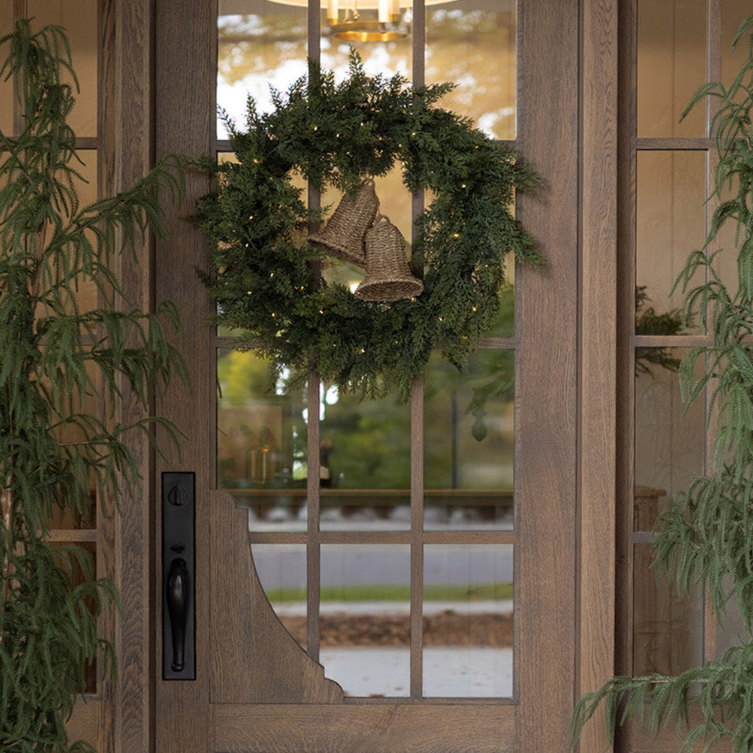 Golden Juniper Wreath- Pre Lit