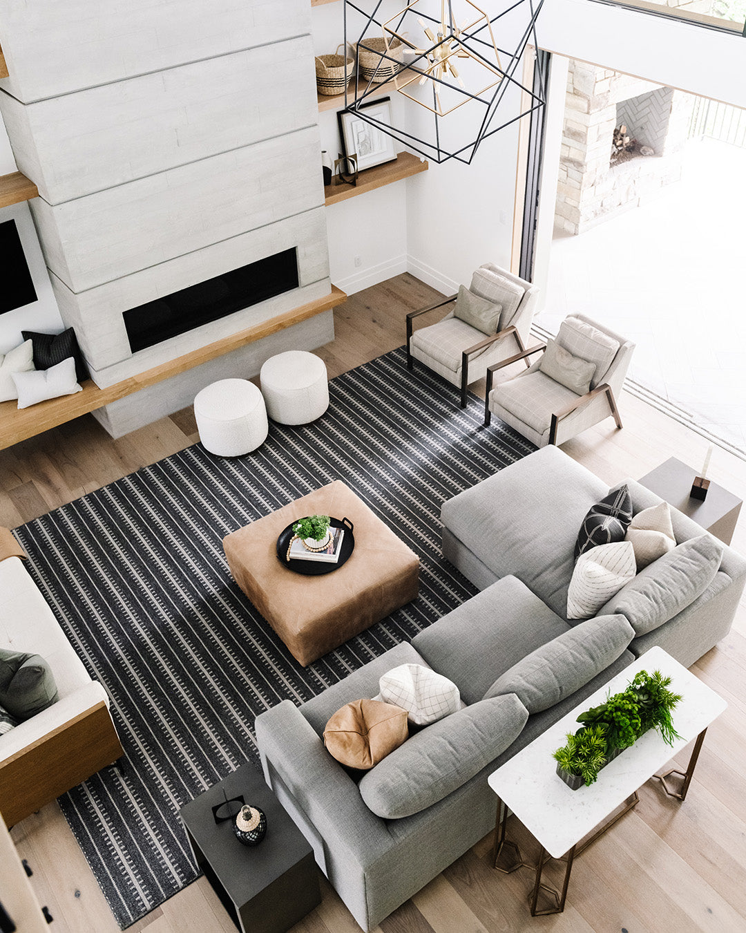 Ticking Stripe Rug in Midnight (Ships ONLY in Utah)