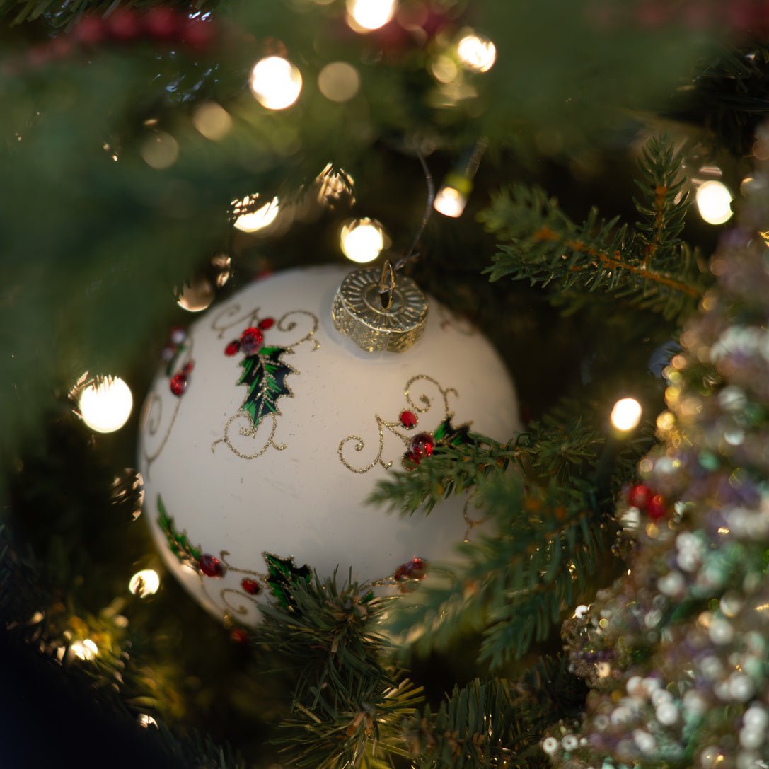 Holly Ornaments - Set of 2