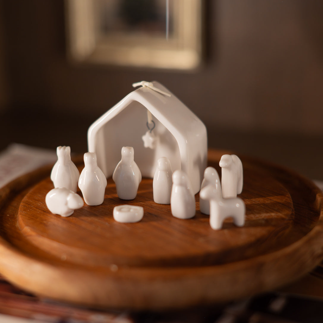 Mini Porcelain Nativity Set