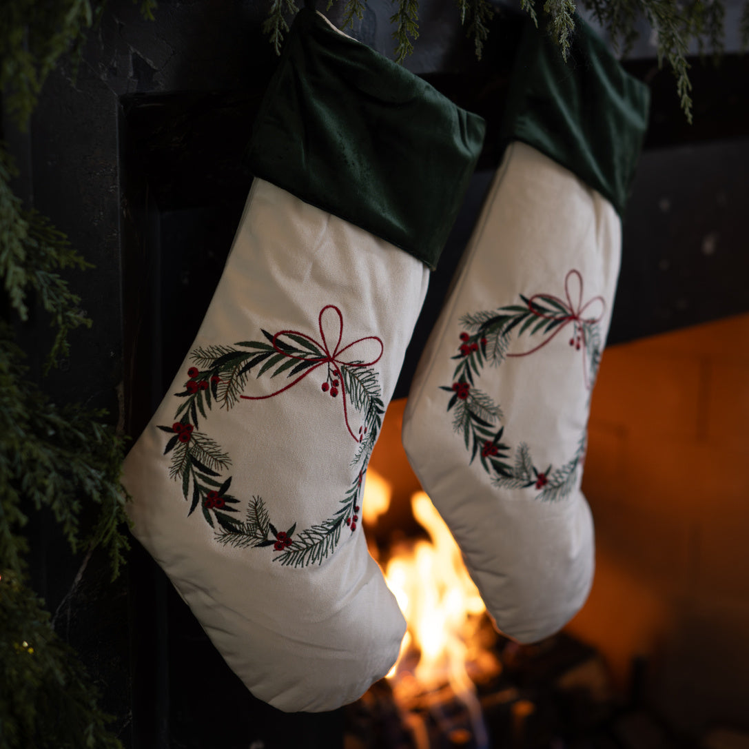 Christmas Wreath Stocking