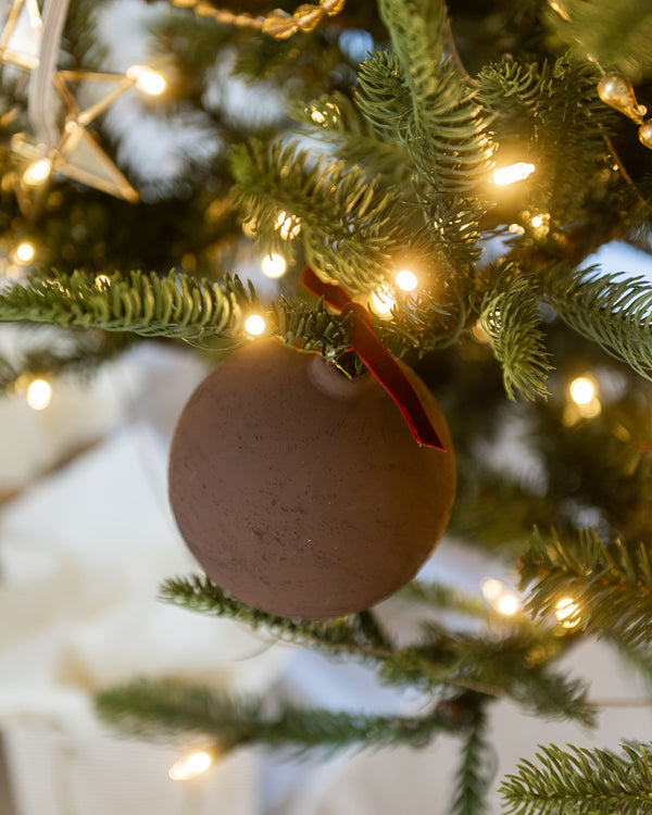 3.5" Dark Brown Glass Ball Ornament