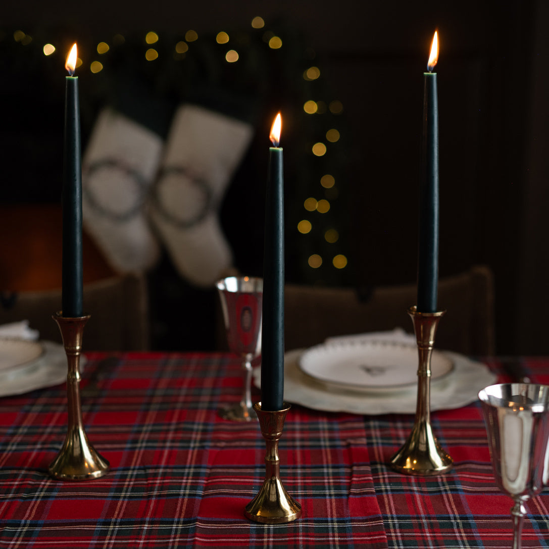 Evergreen Taper Candles - Set of 2