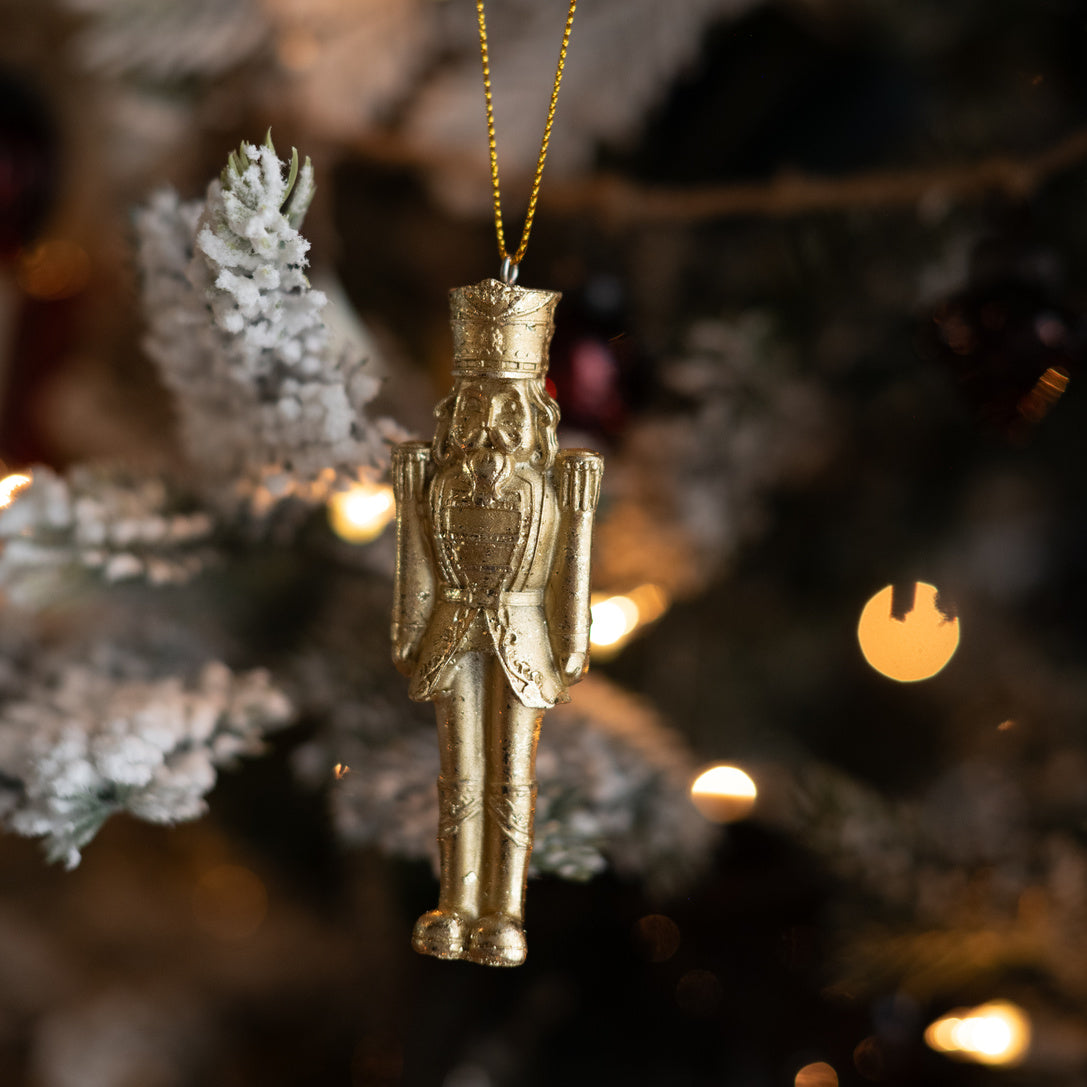 Gold Nutcracker Ornaments - Set of 3