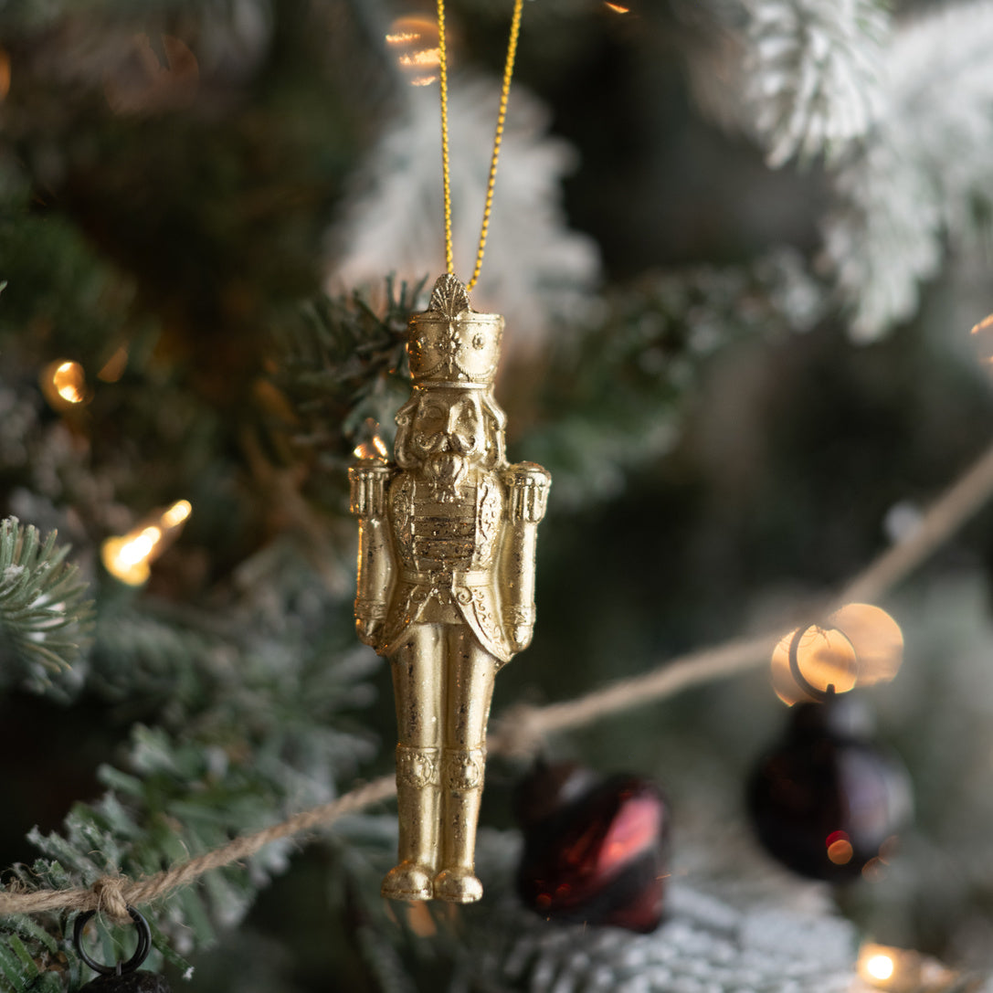 Gold Nutcracker Ornaments - Set of 3