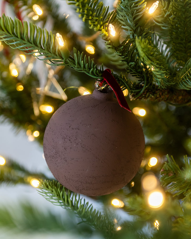 4.5" Dark Brown Glass Ball Ornament