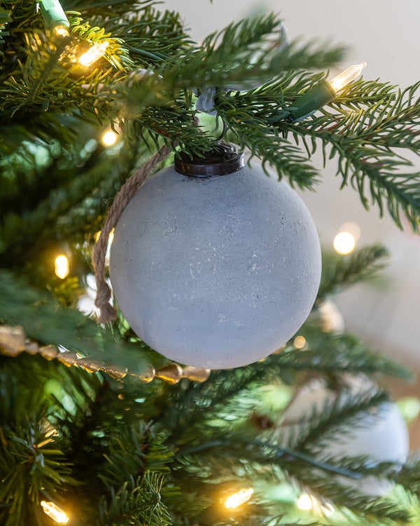 4.75" Distressed Blue Ball Ornament