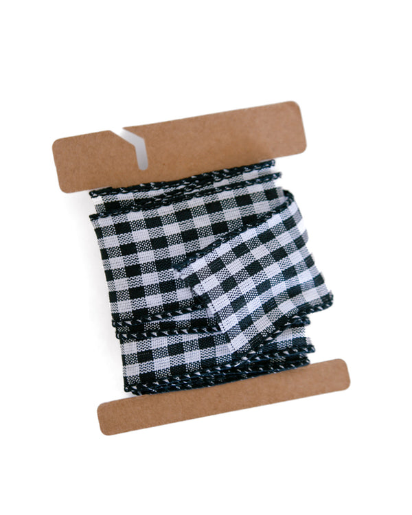 Black Gingham Ribbon - 5yd