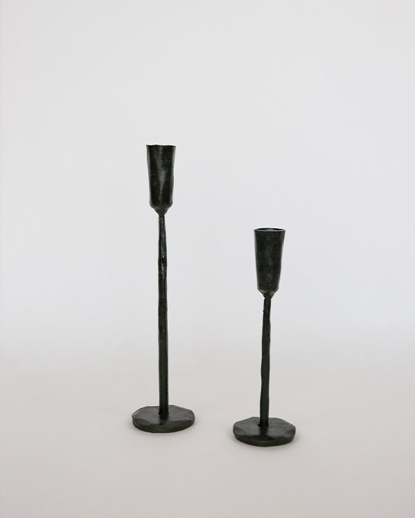 Black Metal Taper Holder - Set of 2