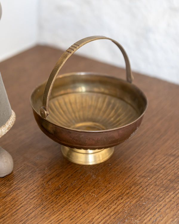 Aged Brass Basket - One Of A Kind