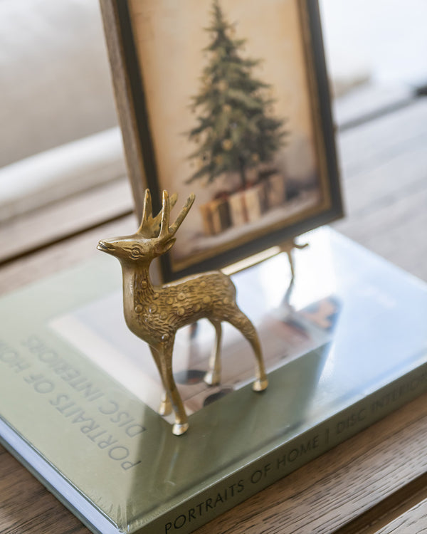 Aged Brass Deer - One Of A Kind