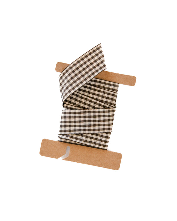 Brown Gingham Ribbon - 5yd