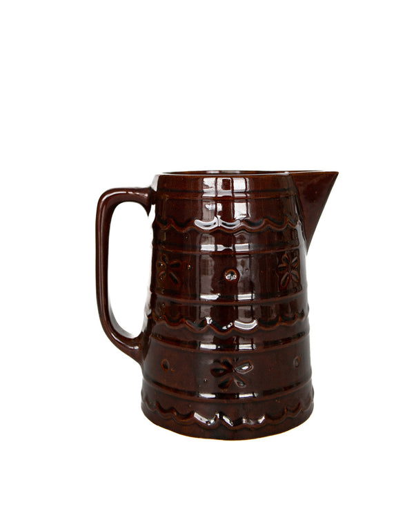 One of Kind Glazed Stoneware Pitcher- LG