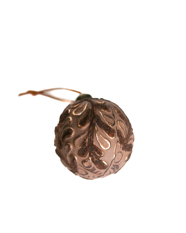 Copper Paisley Glass Ornament