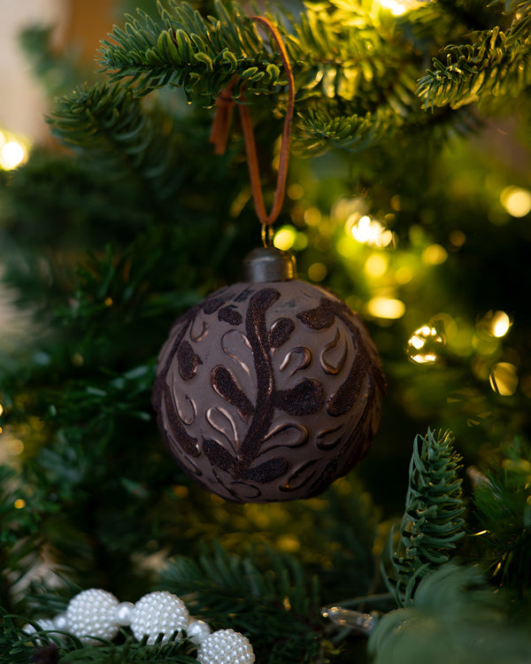 Copper Paisley Glass Ornament