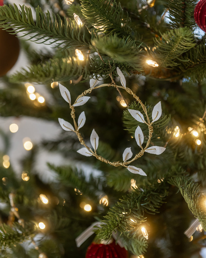 White Canvas Wreath Ornament