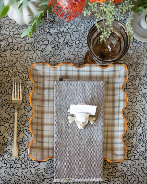 Scallop Plaid Plate - Set of 8