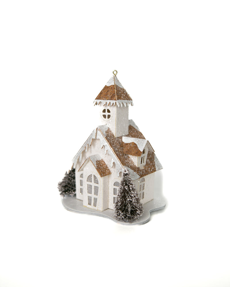 Glittered Church Ornament