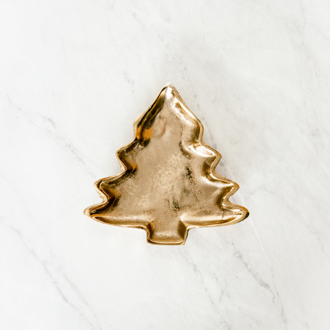 Golden Christmas Tree Tray