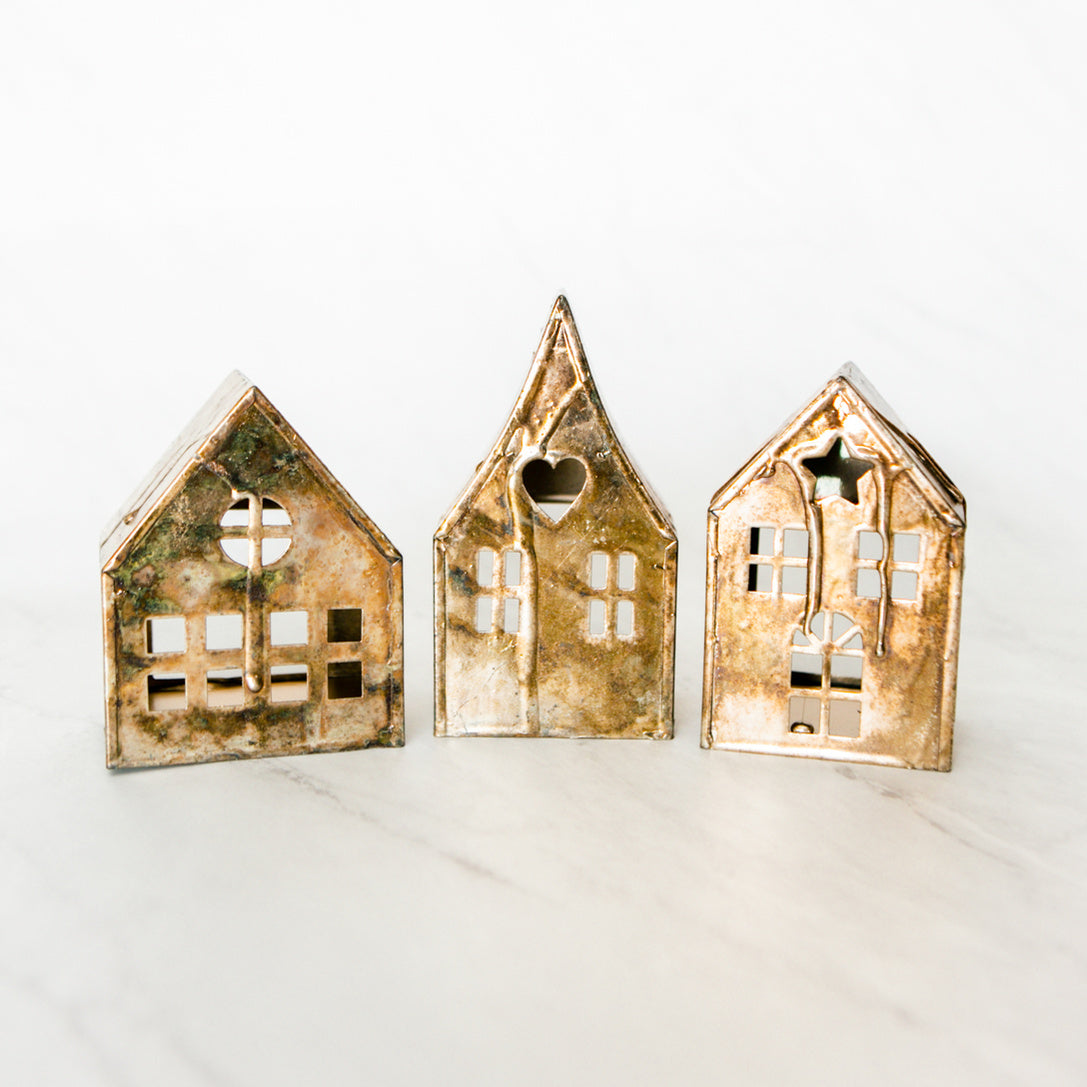 Antique Christmas Village - Set of 3