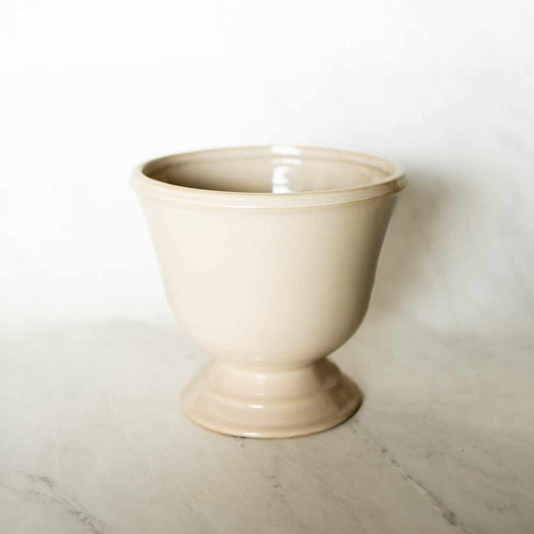 Cream Pedestal Vase - One of a Kind
