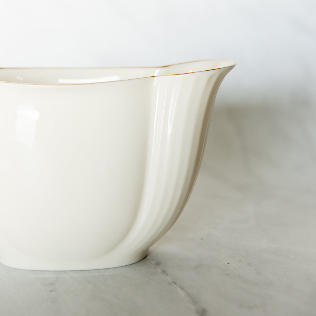 Ivory Scalloped Vase - One of a Kind
