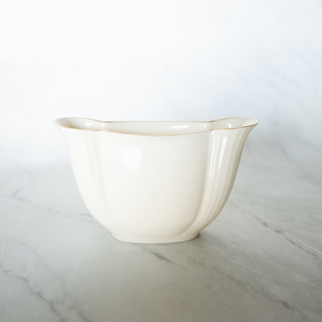 Ivory Scalloped Vase - One of a Kind