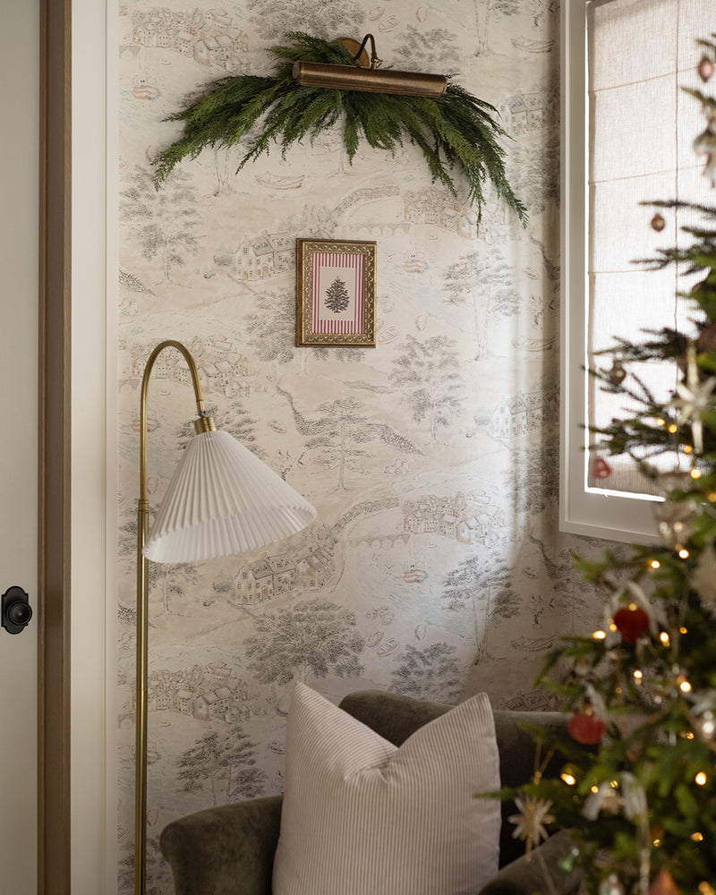 Pinstripe Christmas Tree Framed Art