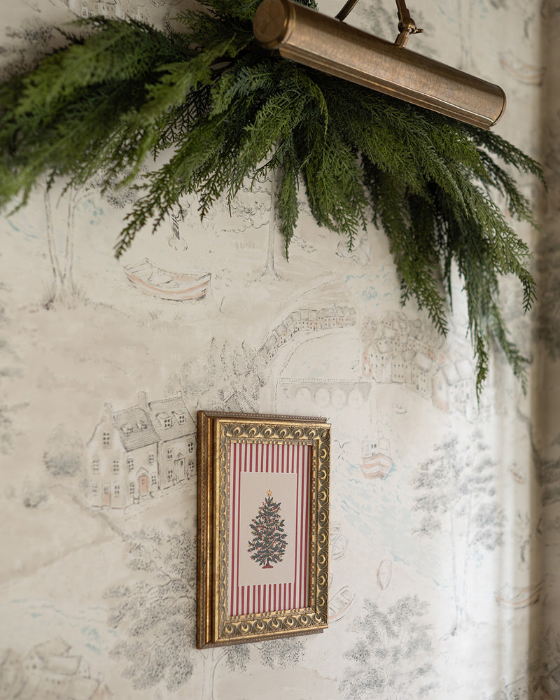 Pinstripe Christmas Tree Framed Art