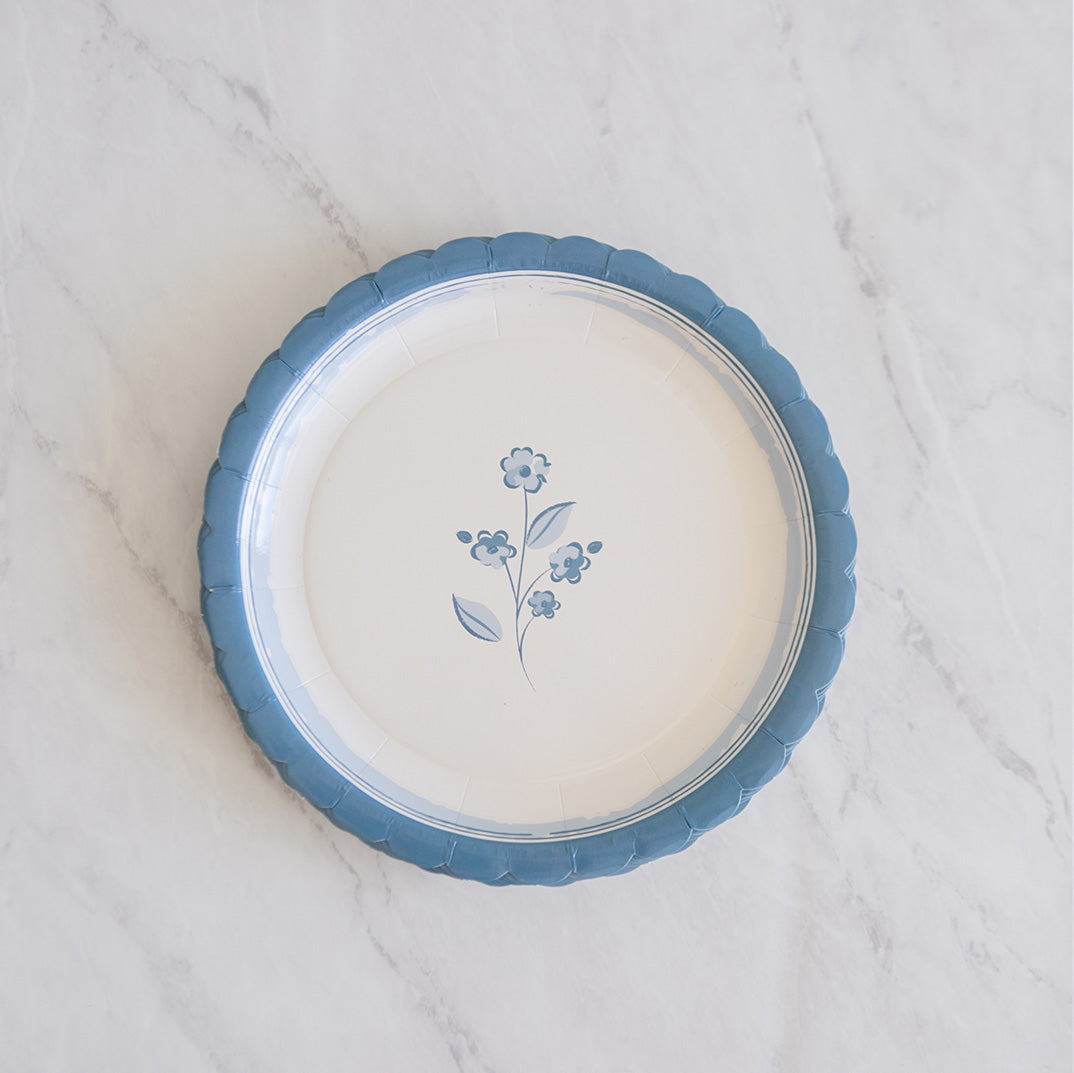 Vintage Scalloped Paper Plate - Set of 8