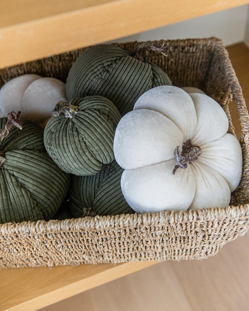 Medium Green Corduroy Pumpkin