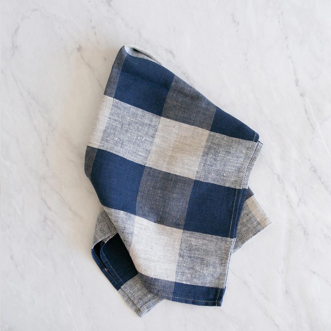 Blue Check Tea Towel