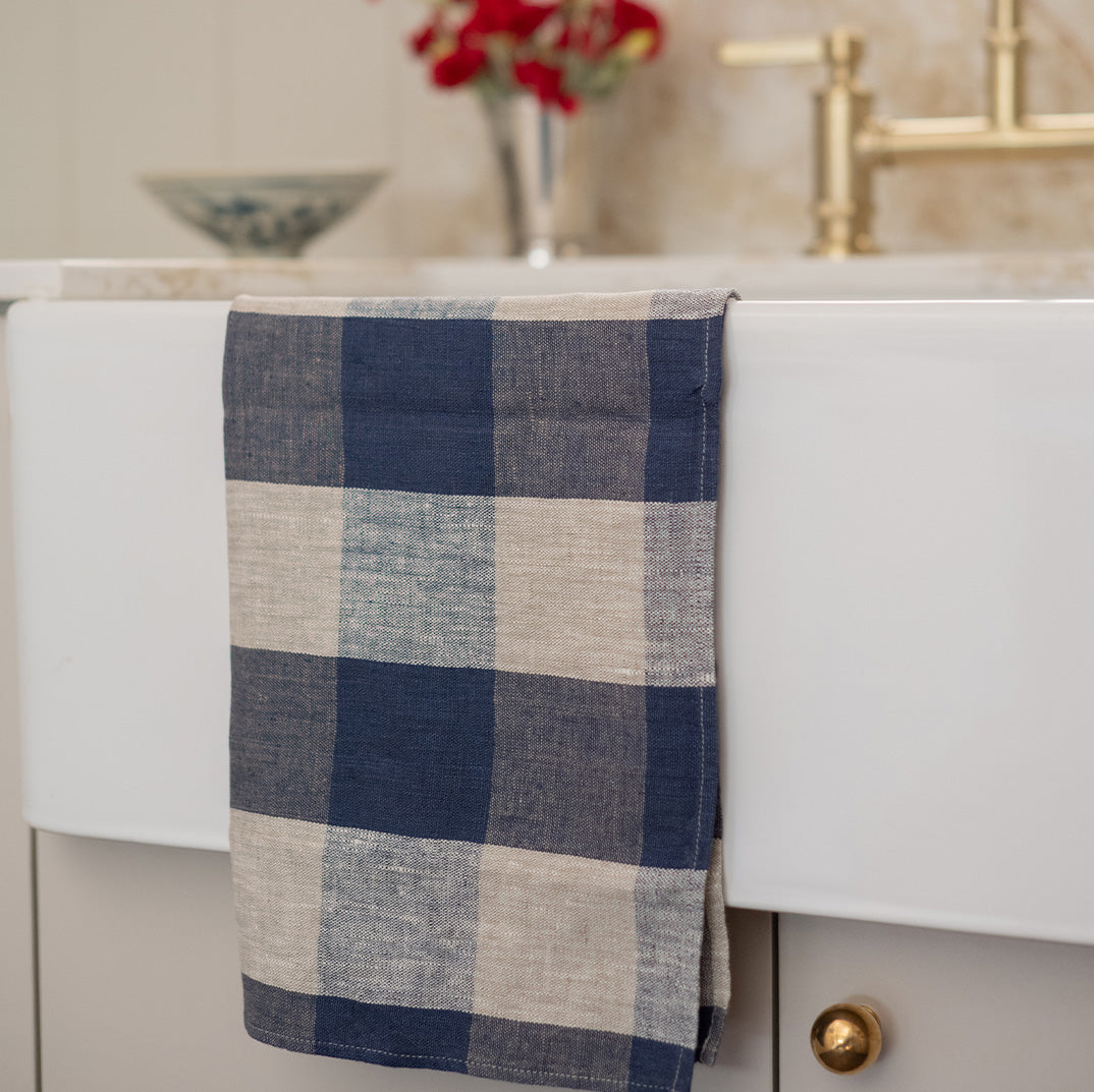 Blue Check Tea Towel