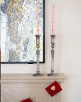 Pink Heart Taper Candles