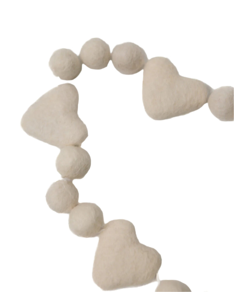 Felt Heart Pom Pom Garland