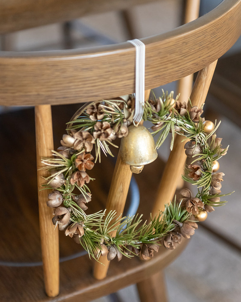 Gold Berry Fir Wreath Ornament