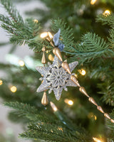 Gold Silver Snowflake Ornaments - Set of 2