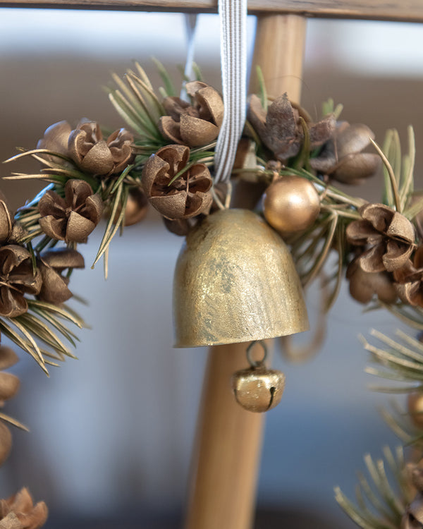 Gold Glitter Bell Ornament