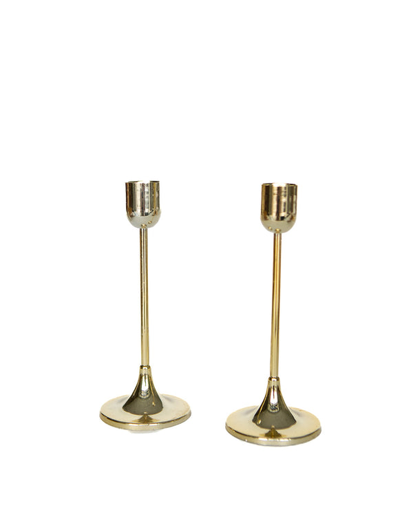 One of a Kind Brushed Gold Candlesticks