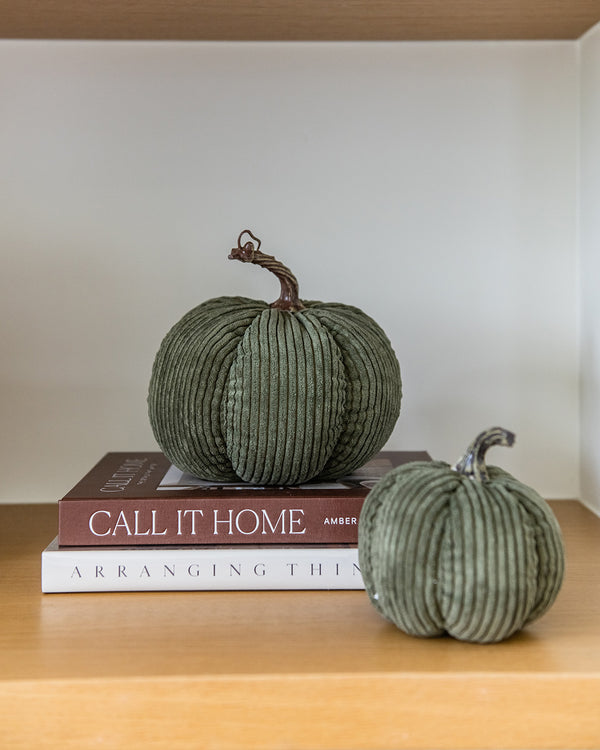 Small Green Corduroy Pumpkin