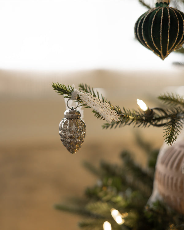 Mini Silver Ornaments - Set of 9