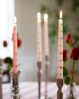 Pink Heart Taper Candles